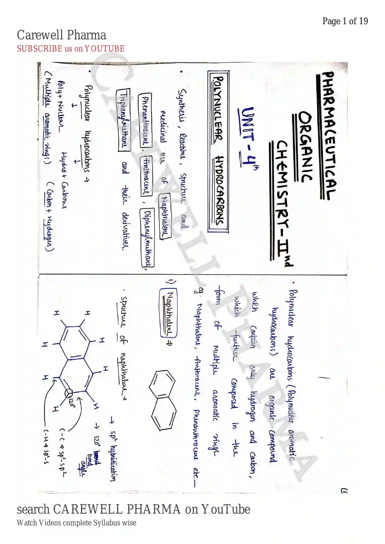 Unit 4, Pharmaceutical Organic Chemistry 2, B Pharmacy 3rd Sem, Carewell Pharma